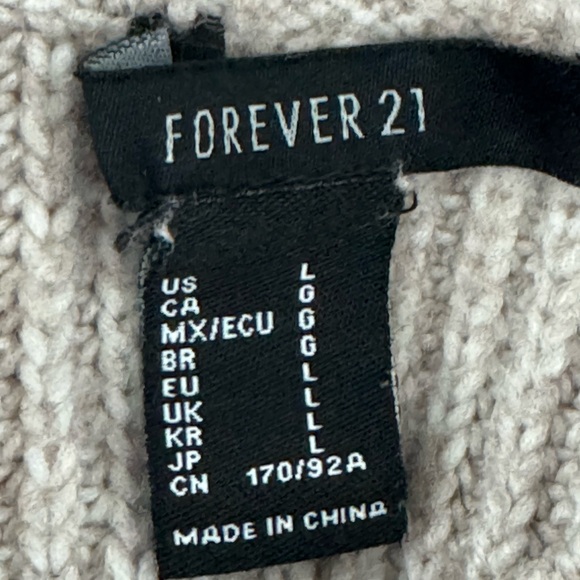 Forever 21 Cropped Cozy Sweater Color Beige Size Large - Picture 5 of 5